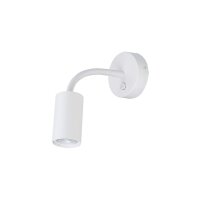 Wandspot verstellbar Weiß Stahl GU10 L:30 cm Schalter