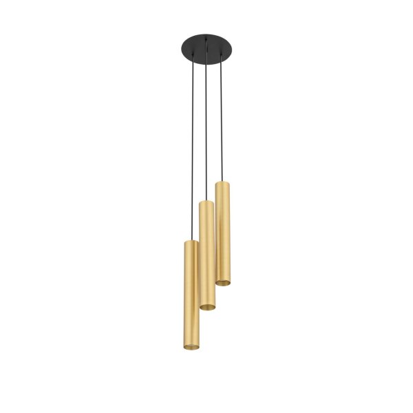 Hängelampe Stahl Messing GU10 L:20 cm 3-flammig Modern