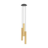 H&auml;ngelampe Stahl Messing GU10 L:20 cm 3-flammig Modern