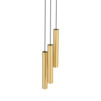 Hängelampe Stahl Messing GU10 L:20 cm 3-flammig Modern