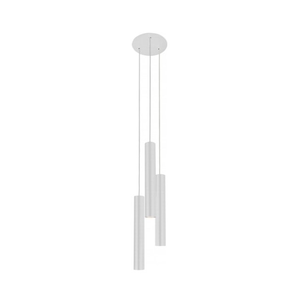 Pendelleuchte Stahl Weiß GU10 L:20 cm 3-flammig Modern