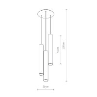 Hängelampe Stahl Graphit GU10 L:20 cm 3-flammig Modern