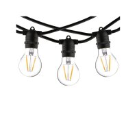Lichterkette Outdoor Gummi Schwarz IP65 E27 L:600 cm