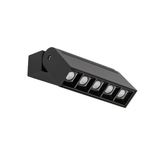 LED Wandspot Alu Schwarz 3000 K B:13 cm schwenkbar