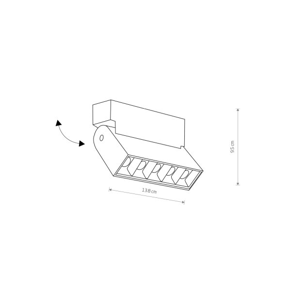 LED Wandstrahler Alu Schwarz 4000 K B:13 cm flexibel