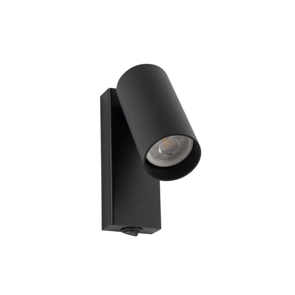 Wandstrahler Schwarz GU10 B:10 cm Schalter flexibel