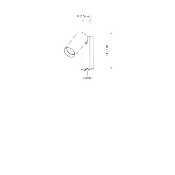 Wandstrahler Umbra Grau flexibel GU10 B:10 cm Schalter