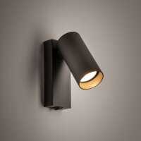 Wandstrahler Umbra Grau flexibel GU10 B:10 cm Schalter