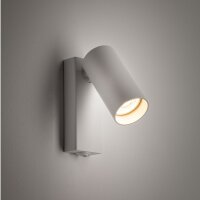 Wandspot Weiß Stahl GU10 B:10 cm Schalter flexibel