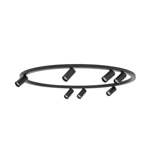 Deckenspot schwenkbar Schwarz GU10 B:93 cm 7-flammig