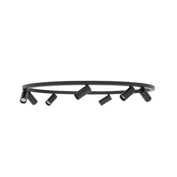 Deckenspot schwenkbar Schwarz GU10 B:93 cm 7-flammig