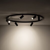 Deckenspot schwenkbar Schwarz GU10 B:93 cm 7-flammig