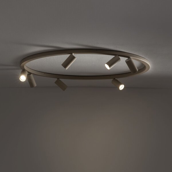 Deckenleuchte Beige Metall GU10 B:93 cm schwenkbar rund