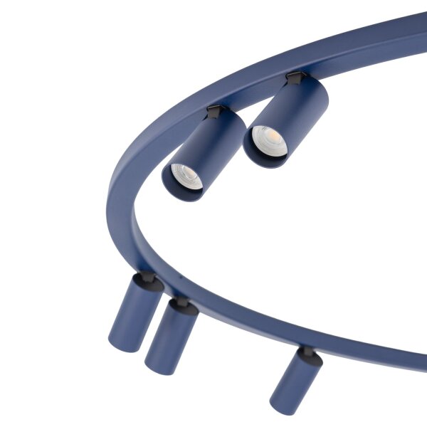 Deckenstrahler Metall Marineblau GU10 B:130 cm Modern