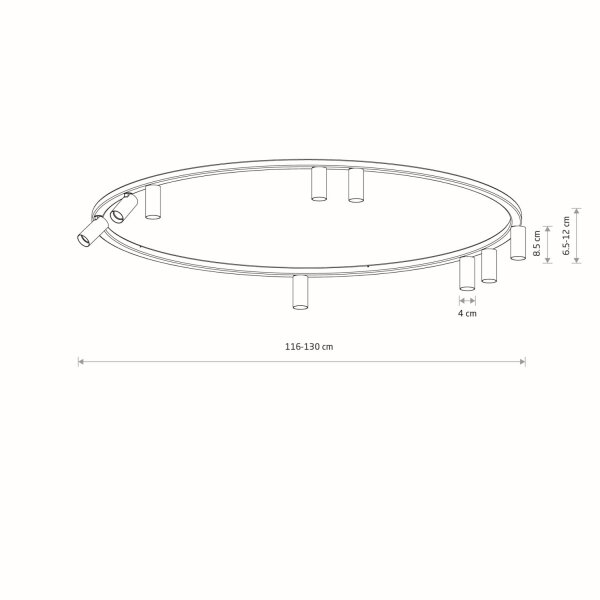 Deckenleuchte Metall Weiß GU10 B:130 cm flexibel Modern