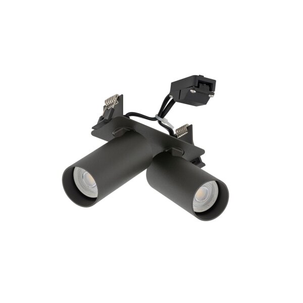 Einbauspot Stahl Umbra Grau flexibel GU10 L:21 cm