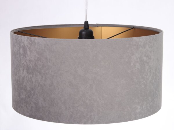 Lampe à suspendre Abat-jour Éclairage Gris Or Tissu