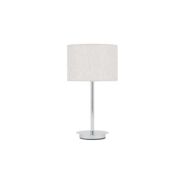 Tischlampe Stahl Stoff Chrom Creme E27 H:43 cm blendarm