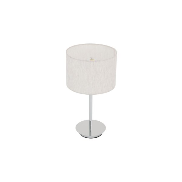 Tischlampe Stahl Stoff Chrom Creme E27 H:43 cm blendarm