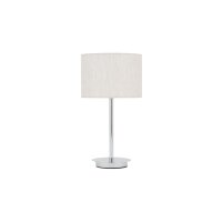 Tischlampe Stahl Stoff Chrom Creme E27 H:43 cm blendarm