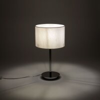 Tischlampe Stahl Stoff Chrom Creme E27 H:43 cm blendarm