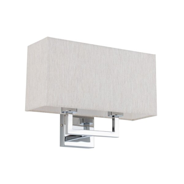 Wandleuchte Stahl Stoff Creme E27 B:35 cm blendarm
