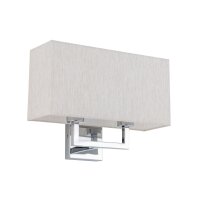 Wandleuchte Stahl Stoff Creme E27 B:35 cm blendarm