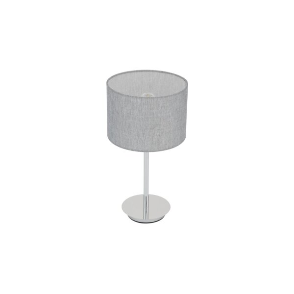 Tischleuchte Stahl Stoff Grau blendarm E27 H:43 cm