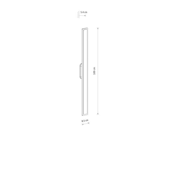 LED Außenwandlampe Schwarz IP54 3000 K 100 cm indirekt