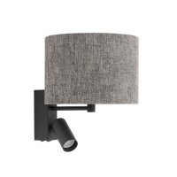 Wandlampe Stahl Stoff Umbra Grau E27 GU10 B:23 cm rund