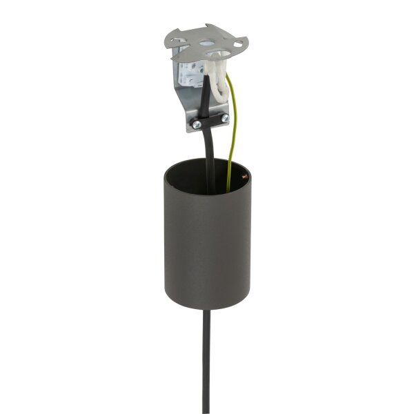Pendelleuchte Umbra Grau Stoff E27 L:50 cm blendarm