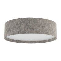 Deckenlampe Stoffschirm Grau E27 &Oslash;65 cm Modern...