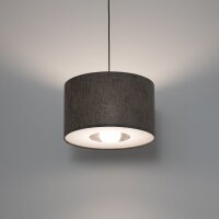 Hängelampe Stoffschirm Seidengrau E27 L:40 cm Modern