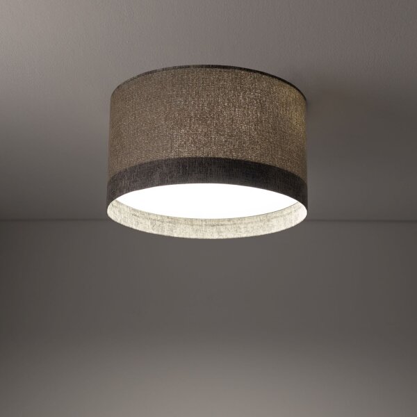 Deckenleuchte Stoffschirm Grau E27 B:35 cm Modern rund