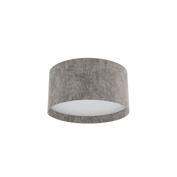 Deckenleuchte Stoffschirm Grau E27 B:35 cm Modern rund