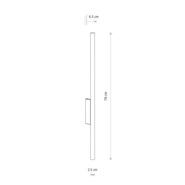 Wandleuchte Stahl Gold G9 H:78 cm indirekt Modern