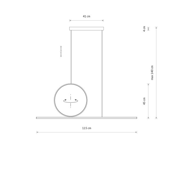 LED Pendelleuchte Schwarz 3000 K L:115 cm lang