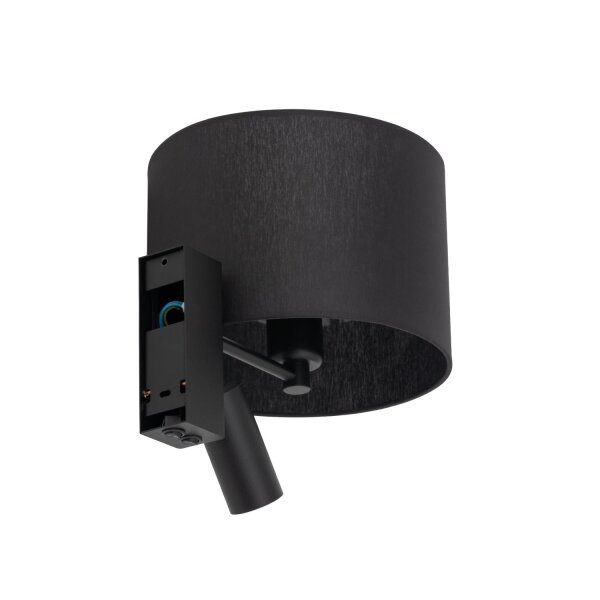 Wandlampe Schwarz Stoff E27 GU10 Schalter flexibel