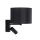 Wandlampe Schwarz Stoff E27 GU10 Schalter flexibel