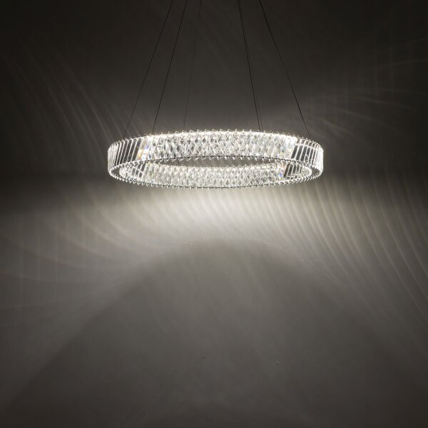 LED Pendelleuchte Nickel 3000 K L:60 cm Acryl Kristall