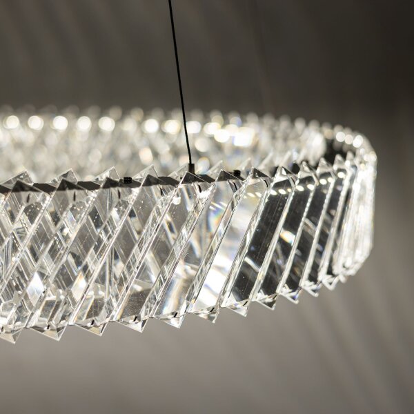 LED Pendelleuchte Nickel 3000 K L:60 cm Acryl Kristall