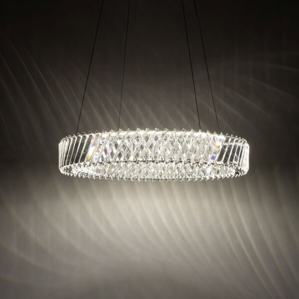 LED Pendelleuchte Nickel 3000 K L:60 cm Acryl Kristall