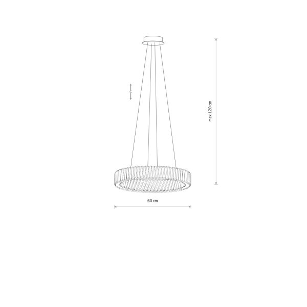 LED Pendelleuchte Nickel 3000 K L:60 cm Acryl Kristall