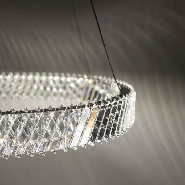 LED Hängelampe Nickel 3000 K L:80 cm Acryl Kristall