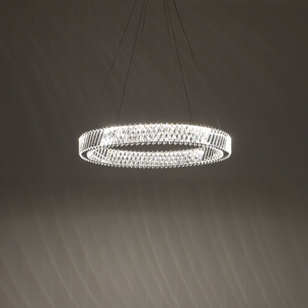 LED Hängelampe Nickel 3000 K L:80 cm Acryl Kristall