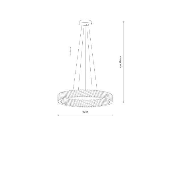 LED Hängelampe Nickel 3000 K L:80 cm Acryl Kristall