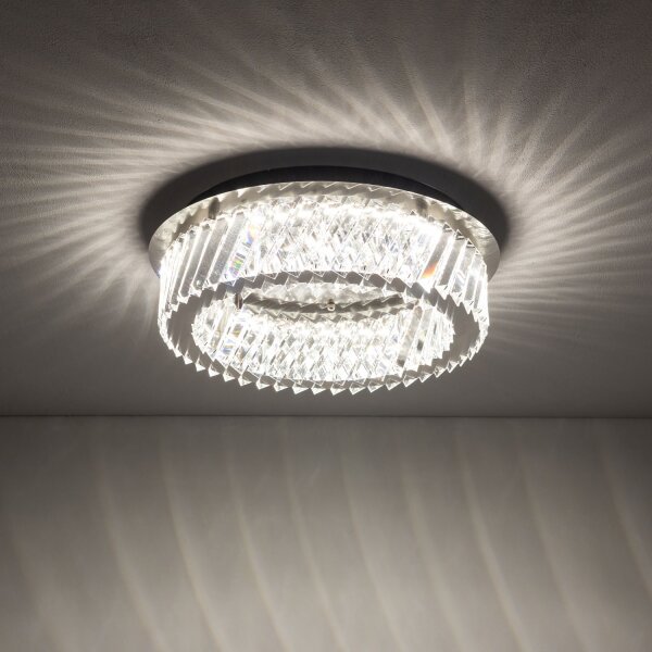 LED Deckenleuchte Nickel 3000 K rund B:43 cm Modern