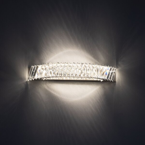 LED Wandlampe Nickel 3000 K B:59 cm Acryl Kristall