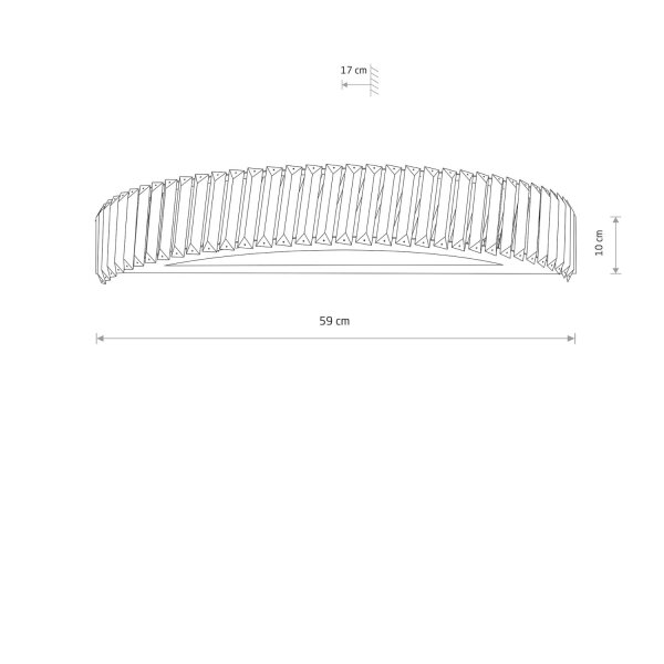 LED Wandlampe Nickel 3000 K B:59 cm Acryl Kristall