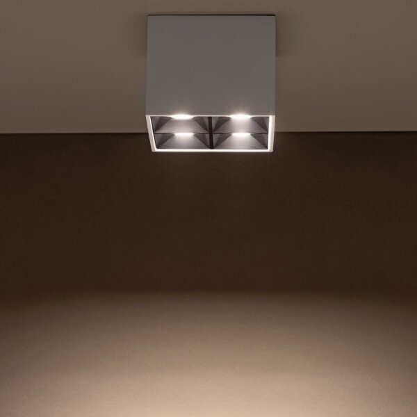 LED Deckenleuchte Weiß Schwarz 3000 K B:8 cm eckig
